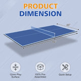 7 ft Mid-Size Folding Ping Pong Conversion Top – Portable Table Tennis Surface, 84" × 48" 12 mm MDF, Foldable Design