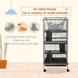 Metal Critter Cage – Large Rolling Small Animal Enclosure with Multiple Levels for Ferrets, Chinchillas, Rats & Hamsters
