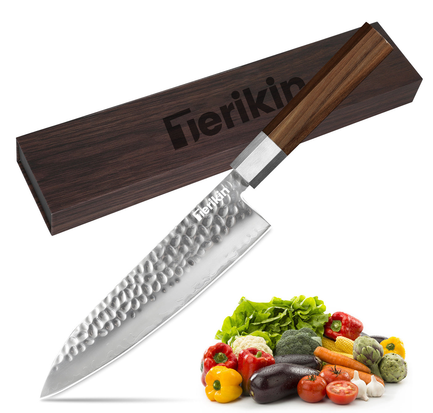 8-Inch Japanese Chef Knife – Ultra-Sharp VG-10 Clad Blade with Sheath Case