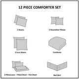 12-Piece Comforter Set with Cotton Bed Sheets – Soft & Stylish Blue Bedding for Queen Bed
