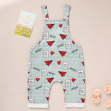 Baby Boy & Girl Casual Heart Jumpsuit – Valentine’s Day Paper Airplane XOXO Trendy Outfit