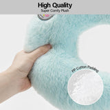 MewooFun U-Shaped Orthopedic Pet Pillow – Fluffy Support Cushion for Cats & Puppies, Joint Relief & Better Sleep (Blue)