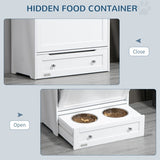 Pet Feeder Station with Lockers – Concealed Feeding Station with Storage & Stainless Steel Bowls for Dogs & Cats