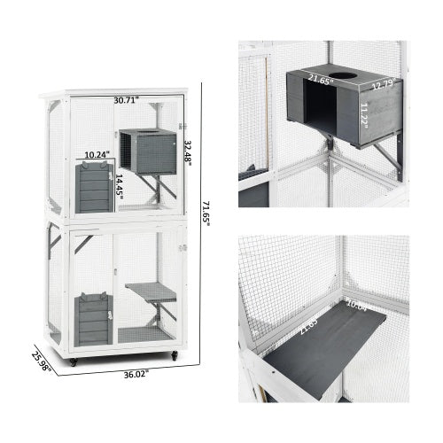 Outdoor & Indoor Cat Climbing Frame Game Cage – Large Multi-Level Pet Playhouse