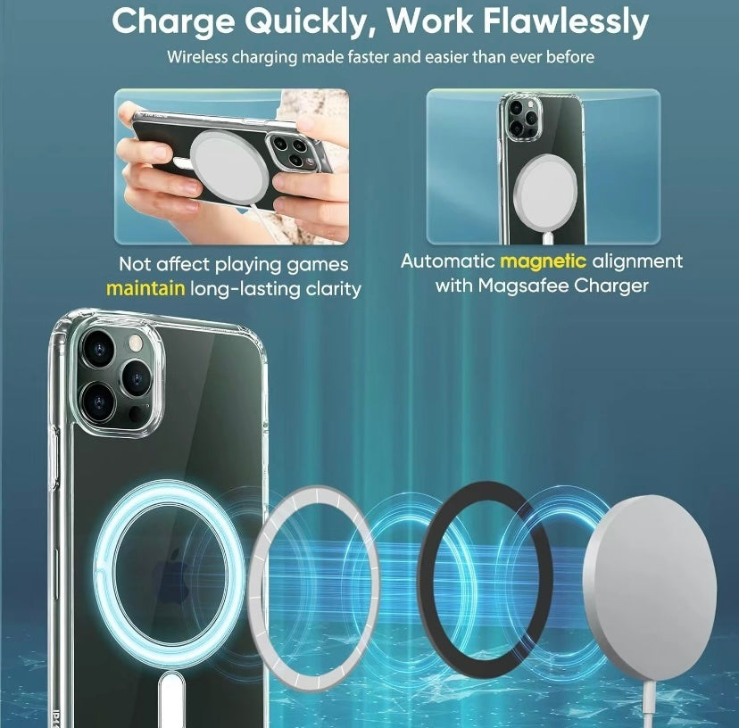 MagSafe Compatible iPhone Case - Military-Grade Shockproof Protection with Magnetic Circle