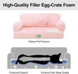 Mewoofun Fluffy Cat Sofa Bed – Large 65×46cm Cloud Design Couch with Anti-Slip Bottom & Winter Warmth