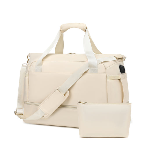Women’s Gym Bag with USB Charging Port ⚡ Travel Duffel Weekender with Wet Pocket & Shoe Compartment