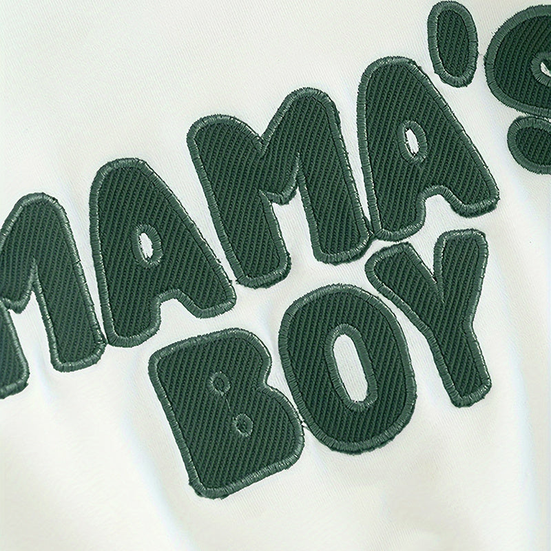 Toddler Baby Boy Mama’s Boy Print Sweatshirt & Pants – 2PCS Casual Outfit Set