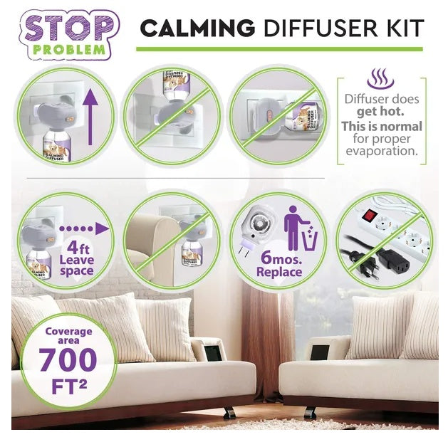 Cat Calming Diffuser 🐾 Anti-Anxiety Plug-In with Pheromones – Stress & Behavior Relief for Happy Cats