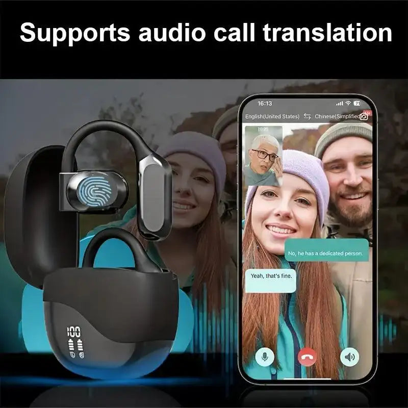Real-Time Languages Smart AI Translation Earbuds - Translate In Real-Time, Providing Precise Simultaneous Interpretation to Eliminate Language Obstacles for Seamless Business Trips, Social Interactions, Education, Work, And C - PulinGO