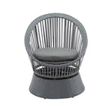 26.7" Modern Gray Wicker Lounge Chair – Round Rattan & Iron Frame, Stylish Relaxation for Living Room & Patio 🪑✨