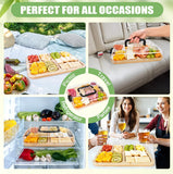 Charcuterie Board with Clear Lid – Portable Bamboo Serving Tray, 6 Compartments, Travel-Friendly