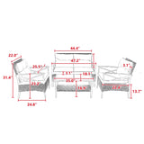 4-Piece Outdoor Patio Furniture Set - All-Weather Rattan Wicker Sectional Sofa
