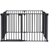 200" Adjustable Safety Gate – 8-Panel Metal Play Yard & Door Gate, Configurable Freestanding Barrier for Stairs, Fireplaces, Pets & Christmas Trees
