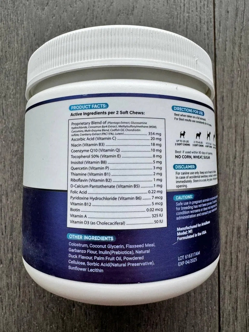 Dog Multivitamin Chews – 20-in-1 Vitamins with Glucosamine for Joint, Skin, Gut, Immunity & Mobility (120 Chews)