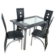 4PCS PU Leather Dining Chairs 🍷 Modern Long-Backrest Set – Square Hollow Design for Home & Dining Room