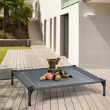 35.5" × 32" Elevated Dog Bed with UV-Resistant Canopy – Outdoor Pet Lounger for Small & Medium Dogs