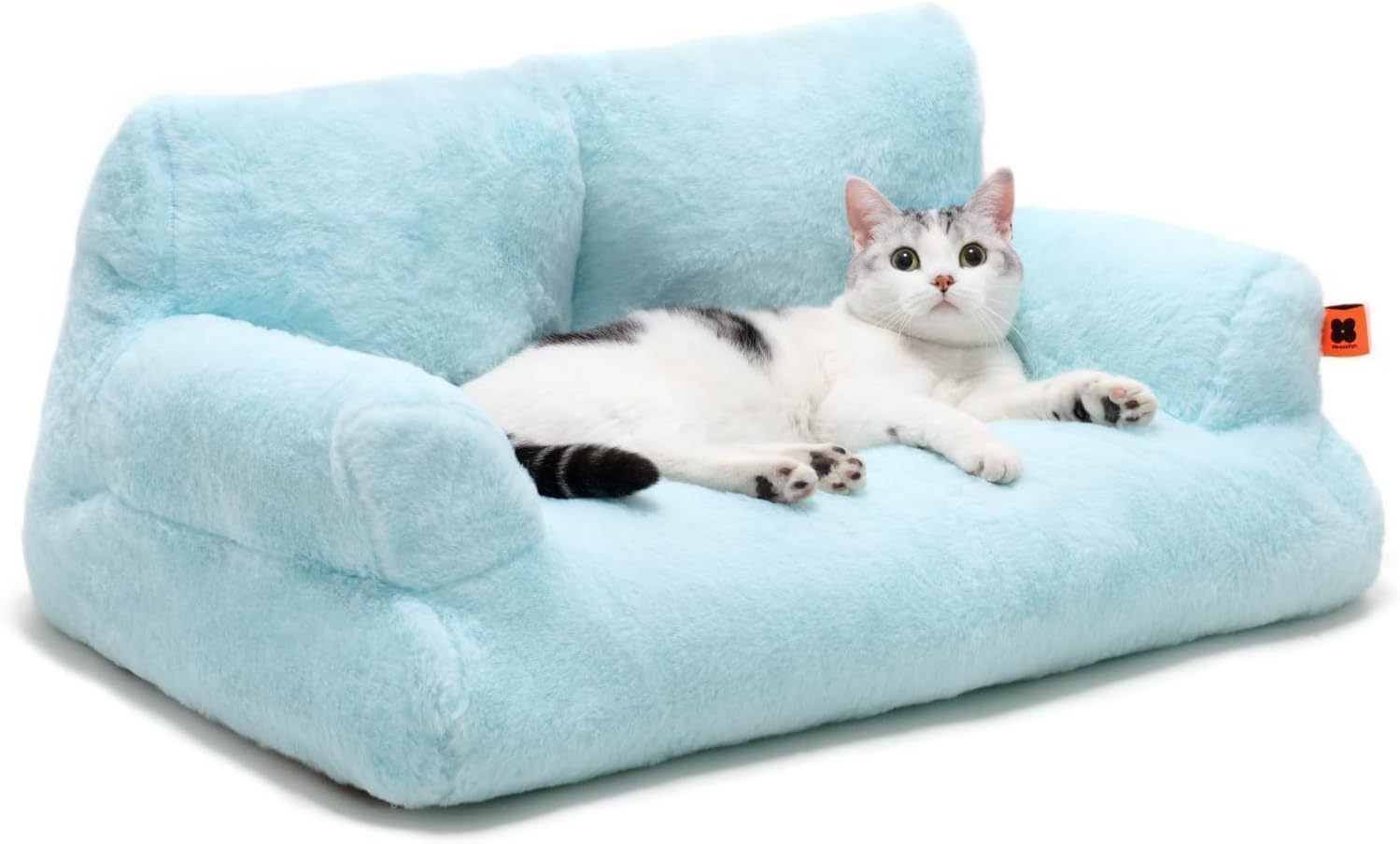 Mewoofun Plush Cat Bed – 26"x19"x13" Washable Fluffy Couch with Non-Slip Bottom for Indoor Cats, Puppies & Small Dogs