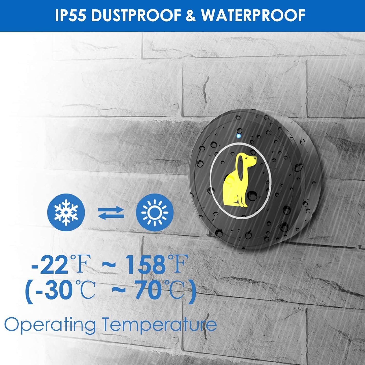 Adjustable Waterproof Dog Doorbell – Touch-Activated Potty Training Bell with Long-Range & Custom Tones