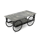 Modern Style Coffee Table Rectangle Coffee Table End Side Table Retro Design Coffee Table With Sturdy Base For Living Room Decor  Black