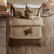 7-Piece Faux Suede Comforter Set – Includes Comforter, Bedskirt, 2 Shams & 3 Decorative Pillows, Hypoallergenic Polyester Fill, Elegant Textured Design