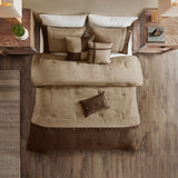 7-Piece Faux Suede Comforter Set – Includes Comforter, Bedskirt, 2 Shams & 3 Decorative Pillows, Hypoallergenic Polyester Fill, Elegant Textured Design