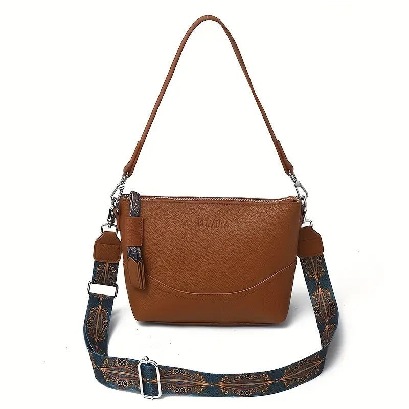 Women’s Elegant Ethnic Embroidery Shoulder Strap Bag 🌸 Large-Capacity Crossbody Purse w/ Zipper Closure – Travel, Work & Daily Use