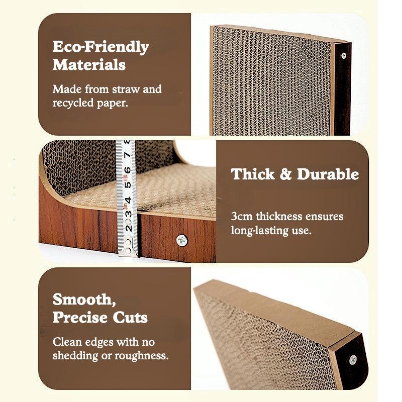 L-Shaped Cat Scratching & Lounging Board – Pet-Friendly Corner Scratcher for Indoor Cats