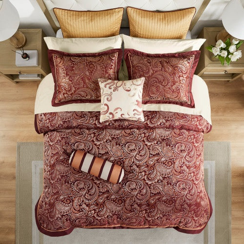 12-Piece Comforter Set with Cotton Bed Sheets – Complete Luxury Bedding Ensemble (Queen)