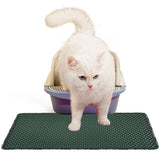 Double-Layer Rice-Shaped Cat Litter Pad – Waterproof Non-Slip Mat for Trapping Litter & Easy Cleaning