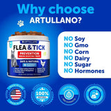 Flea Treatment for Cats – Natural Flea & Tick Prevention Supplement with Vitamins, Skin, Coat, Dental & Digestive Support