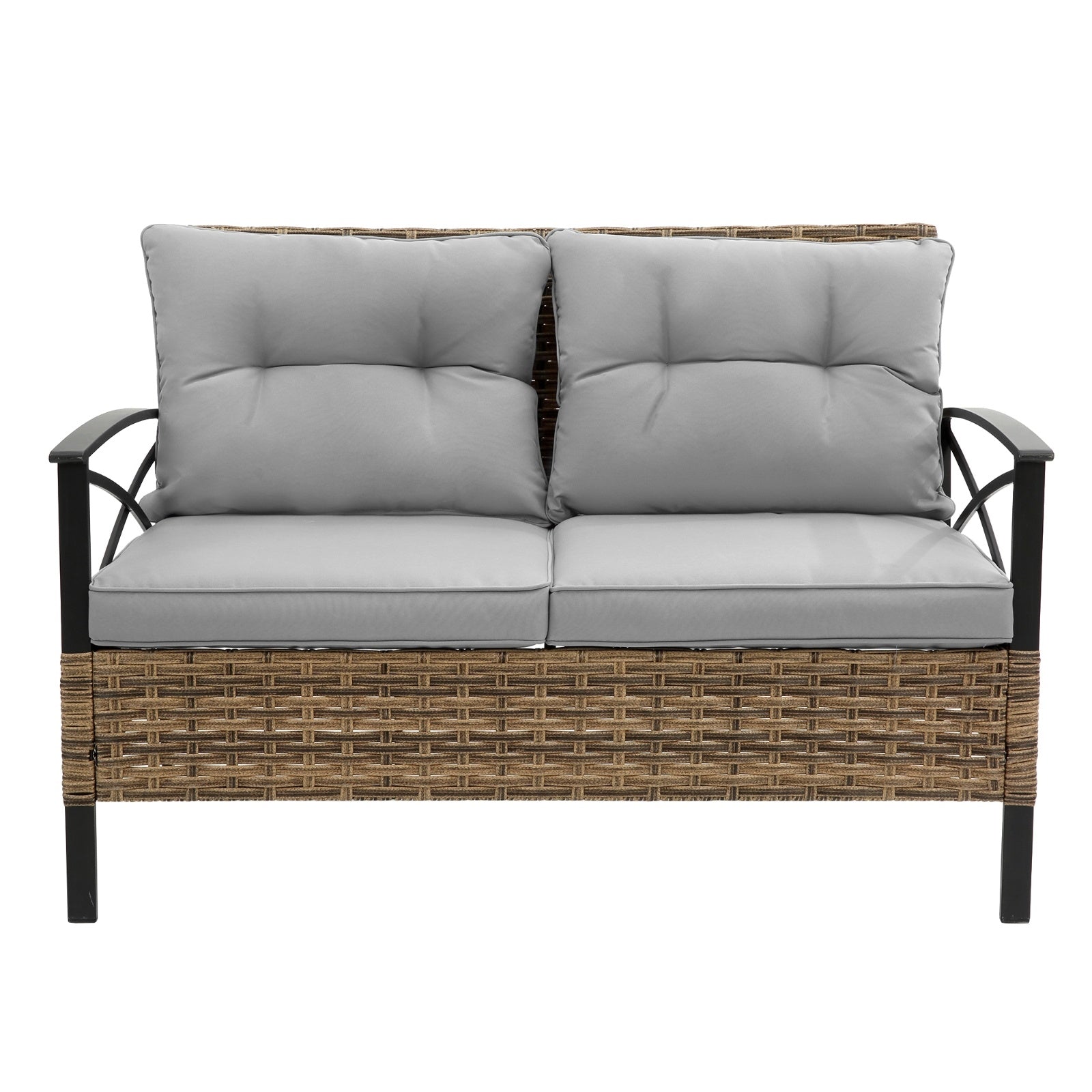 4-Piece Outdoor Patio Furniture Set - All-Weather Rattan Wicker Sectional Sofa