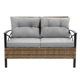 4-Piece Outdoor Patio Furniture Set - All-Weather Rattan Wicker Sectional Sofa