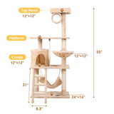 Cat Climbing Frame – Multi-Level Cat Tree Tower with Platforms, Scratching Posts & Cozy Resting Spots for Indoor Cats
