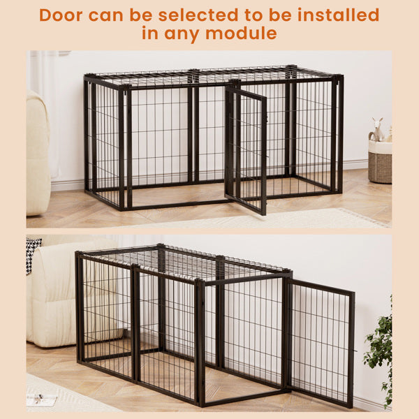 47.2″ Heavy-Duty Dog Cage – Indoor Metal Kennel with Top Cover for Small & Medium Dogs