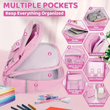 My Melody Premium Backpack Set – Large Capacity Bookbag + Badges + Stationery + Pencil Case + Stickers (Pink Cartoon)
