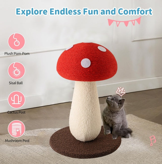 Large L-Shape Cat Scratching Board – 23.6″ Vertical & Horizontal Scratch Pad with Toy Ball