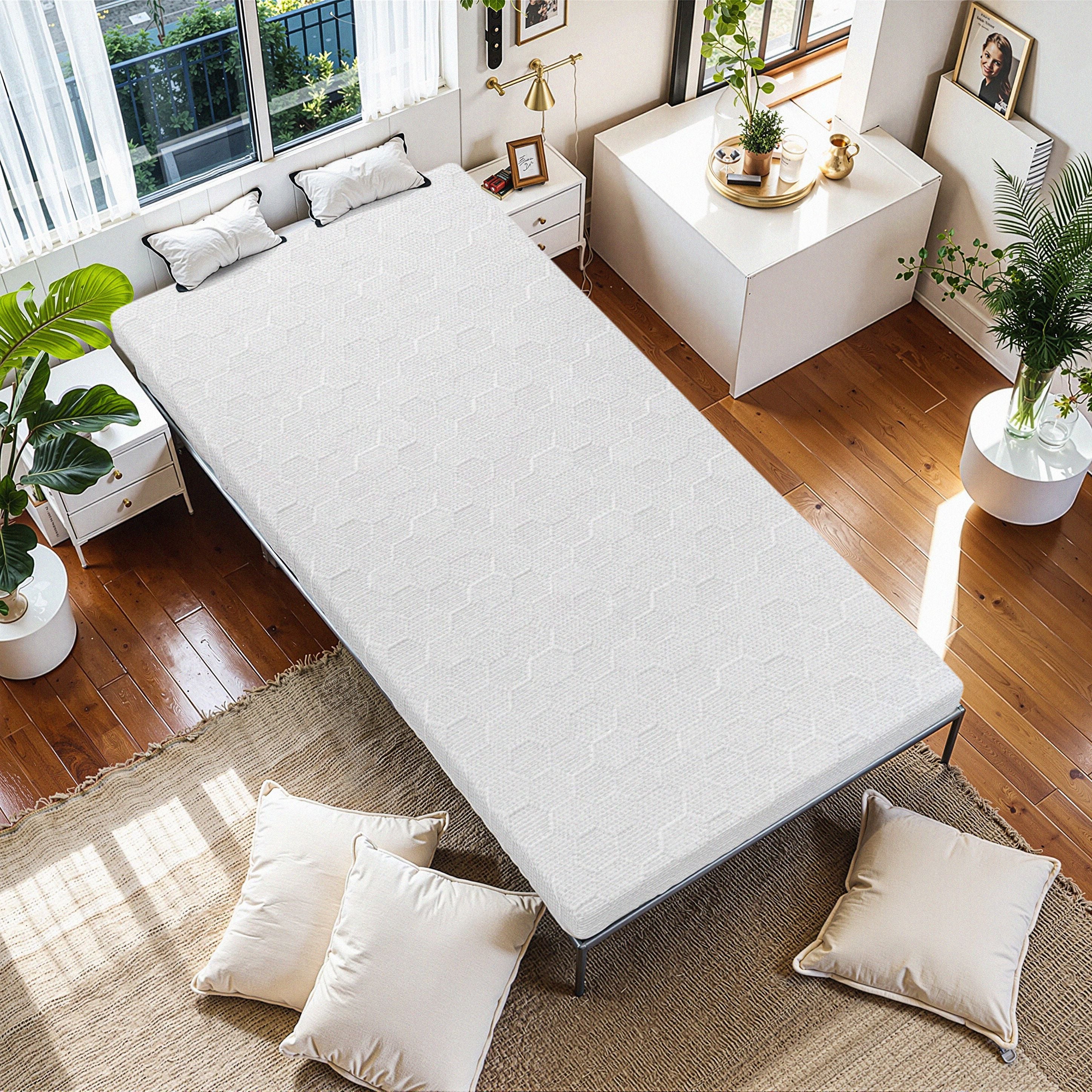 3-Inch Memory Sponge Mattress Topper – Twin Size, Ultra-Thin Comfort Layer with Non-Slip Base, Breathable for Various Scenarios