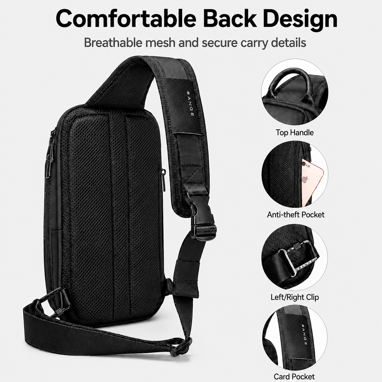 Men’s Waterproof Sling Bag – Lightweight Crossbody Backpack with Tablet Compartment & Smart Storage