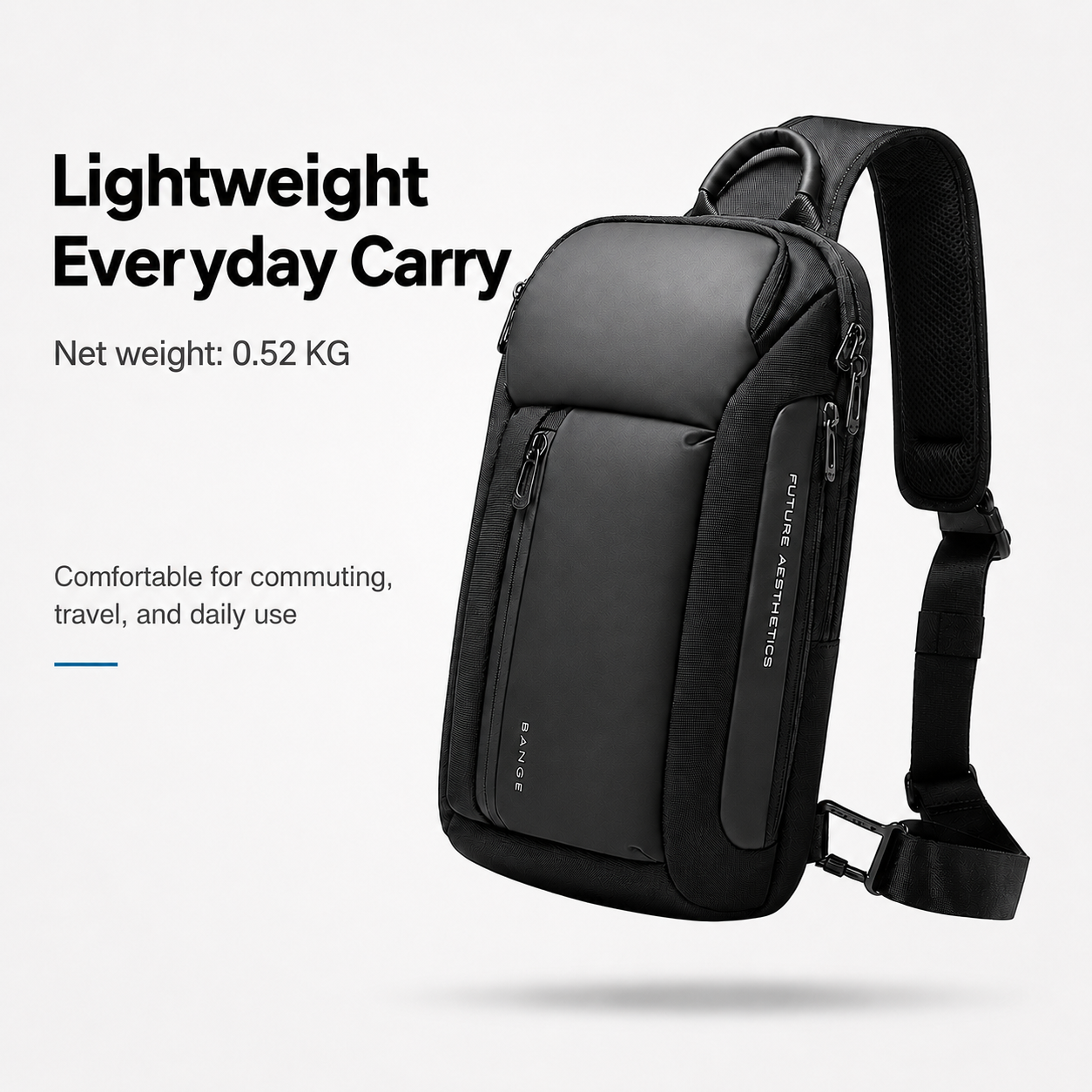 Men’s Waterproof Sling Bag – Lightweight Crossbody Backpack with Tablet Compartment & Smart Storage