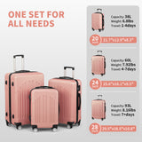 3-Piece ABS+PC Hard Shell Luggage Set – Lightweight Spinner Suitcases with TSA Lock (20/24/28 Inches, Black & Silver)