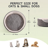 Mewoo Washable Pet Bed – 23"x23"x7" Orthopedic Plush Round Bed with Non-Slip Bottom for Small Dogs, Cats & Kittens