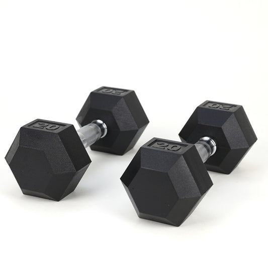 20LB (2pcs) Rubber-Coated Solid Cast Iron Dumbbells – Durable Anti-Slip Weights for Strength Training 🏋️‍♂️🔥