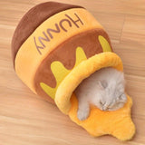 Honey Pot Cat Cave Bed – Indoor Cat Nest with Removable Cushion, Thick Sponge & Washable Cozy Bed for Small Pets