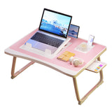 Foldable Laptop Desk for Bed or Couch – Work-from-Bed Table with Cup Holder, Drawer & Adjustable Legs
