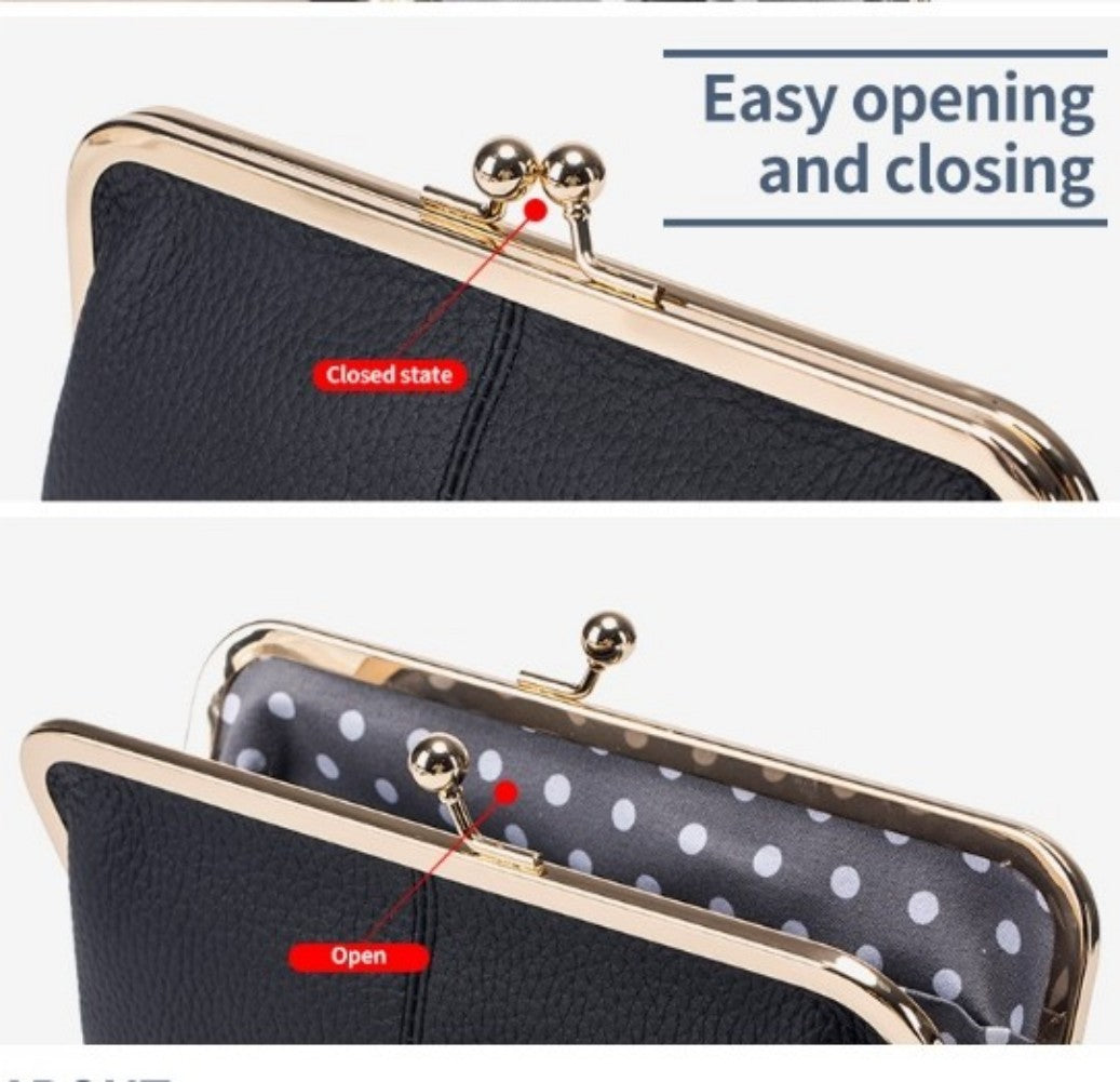Ladies PU Leather Purse 👛 – Multi-Color Wallet for Women (Orange, Blue, Grey, Red, Black)