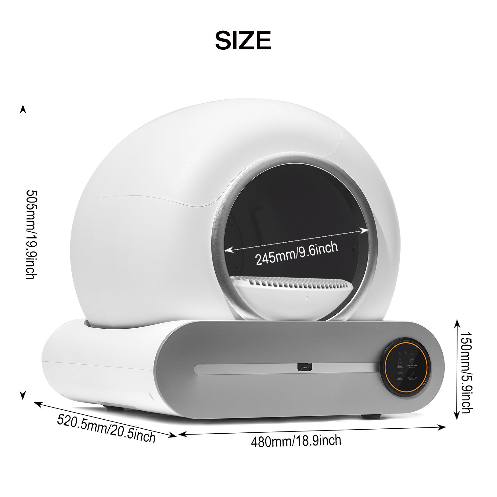 Smart Self-Cleaning Cat Litter Box – Automatic Scooping with Deodorization, App Control & 2.4G WiFi Support with Safety Padding