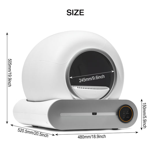 Smart Self-Cleaning Cat Litter Box – Automatic Scooping with Deodorization, App Control & 2.4G WiFi Support with Safety Padding