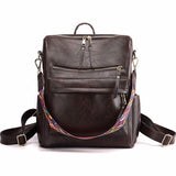Women’s PU Leather Backpack – Stylish Casual Daypack for School, Work & Travel with Multi-Pockets