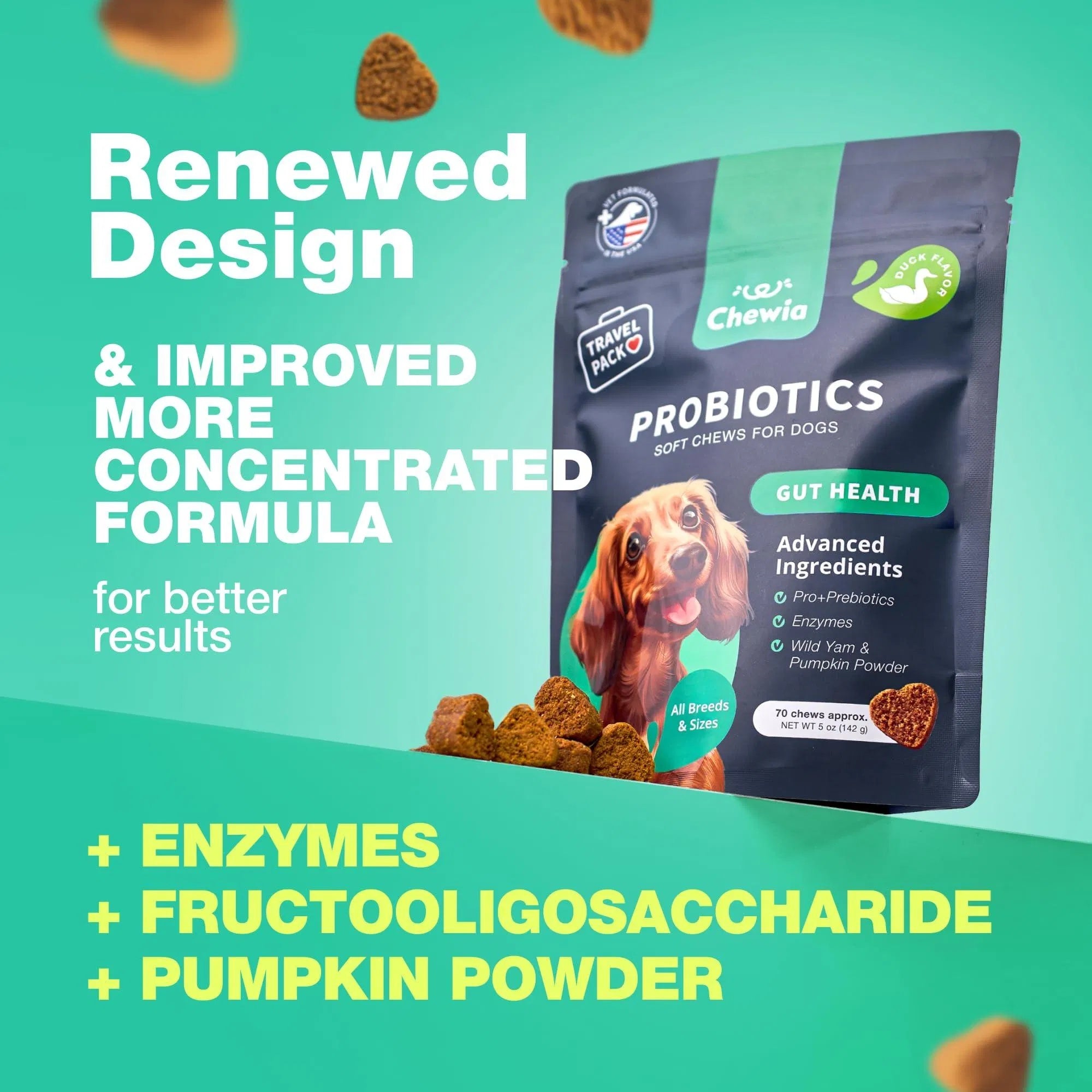 Probiotics for Dogs – 180 Chews with Digestive Enzymes for Gut Health, Immunity, Yeast Balance & Allergy Relief